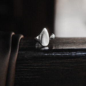 bitter ring, almond shaped ring with adjustable size. handmade sterling silver jewelry 925, χειροποιητα κοσμηματα απο ασημι, γυναικεια δαχτυλιδια