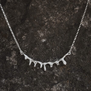 melt bar necklace, handmade sterling silver jewelry 925, organic design bar necklace, χειροποιητα κοσμηματα απο ασημι 925, ασημενια κολιέ